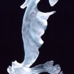 Carved glass sculpture 18"H
