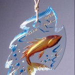 Glass sculpture in the White House collection, carved and painted glass.