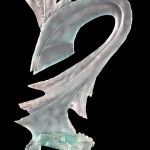 Carved glass sculpture 22"H