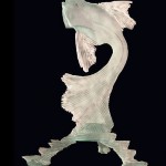 Carved glass sculpture 20.5"H