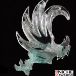 Carved Glass Sculpture Niche Award 19"H x 16"W x 16" D