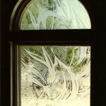 Custom carved and glue chipped window.