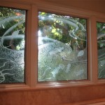 Custom carved and glue chipped window.