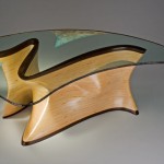 Alisha Volotzky: carved and painted glass. Kerry Vesper: layered and carved wood.