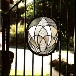 Leaded glass in entry gate.