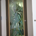 Carved and painted glass doors