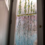 Carved and painted glass doors